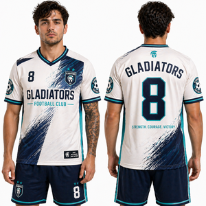 เสื้อฟุตบอลฝึกซ้อมแบบกำหนดเองสำหรับทีม  เสื้อฟุตบอลน้ำหนักเบา ระบายอากาศได้ดี ชุดกีฬา ผู้ผลิต OEM เสื้อกีฬาแบบ Athletic Cut - Product Image 3