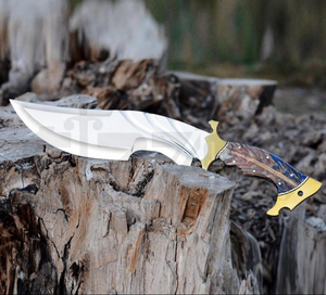 Cuchillo Bowie de Combate Personalizado Hecho a Mano en Acero D2 con Mango de Resina de Piña y Funda de Cuero, Regalo OEM para Él, Ideal para Caza y Camping - Product Image 3