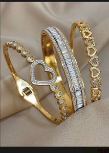 Ensembles de bracelets et joncs pour femmes, bijoux tendance minimalistes, vente en gros, plaqué or 18 carats - Product Image 4