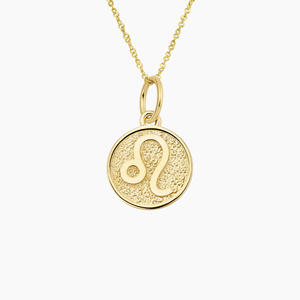 Collier pendentif en diamant avec médaille zodiacale Lion - Product Image 4