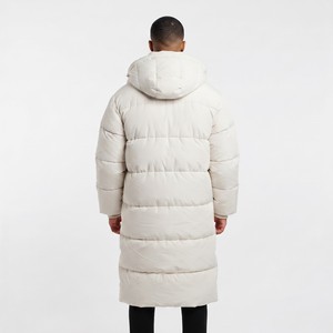 Manteau matelassé long tendance à capuche pour homme, veste d'hiver coupe-vent chaude décontractée pour l'extérieur - Product Image 2