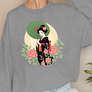 รูปญี่ปุ่นแบบดั้งเดิมกับเสื้อสเวตเชิ้ตผู้หญิงร่ม - Product Image 3