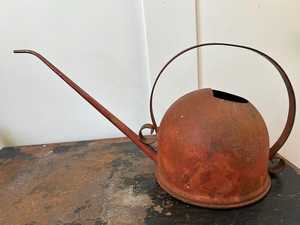 Iron Water Pitcher With Rustic Painted Finish Indoor Decorative Vase watering can floral <b>garden</b> accessory watering can indoor - Product Image 3