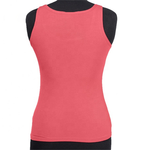 Workout Tank <b>Top</b> Women's Solid Coral Knitted Tank <b>Top</b> O-Neck Casual Summer Wear Regular Length Adult <b>Size</b> - Product Image 2