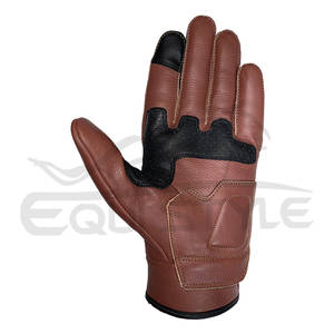 Gants de moto en cuir marron pour hommes, gants de conduite à doigts complets avec paume rembourrée, gants de sécurité pour moto en gros OEM pour l'hiver - Product Image 3