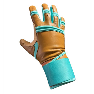 Gants de frappe de baseball professionnels en cuir Cabretta, ambidextres, fermeture auto-agrippante, écologiques, logo personnalisé, antidérapants - Product Image 4
