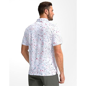 Polo Negro para Hombre, Manga Corta, Transpirable, Diseño Casual, Corte Regular, Color Sólido con Ribete Amarillo - Product Image 2