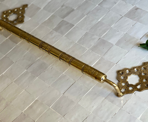 Vintage Wall Mount Gold Plated Brass <b>Bathroom</b> Towel Rack Luxury Golden Towel Bar Holder for Bath Shower Durable Rust-Resistant - Product Image 4