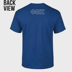 Camisetas Casuales de Verano de Manga Corta 100% Algodón, Color Azul, Bordado Personalizado con Letras Griegas de la Fraternidad Phi Beta Sigma - Product Image 2