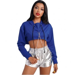 Custom Logo Womens Lightweight Workout Sports Gym Full <b>Zip</b> <b>up</b> Crop Pullover <b>Cropped</b> Hoodie Sweatsuits Zipper Jackets - Product Image 1