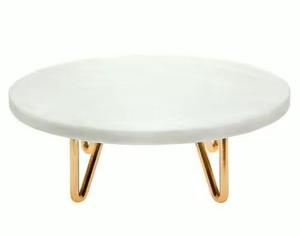 Support à gâteau circulaire fait main antiadhésif avec base dorée, compatible four et congélateur, lavage à la main uniquement - Product Image 2