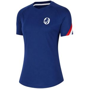 Maillot de football sublimé bleu marine pour femme, manches courtes, en polyester, uniforme de football, vêtement de sport pour l'entraînement et la performance - Product Image 1