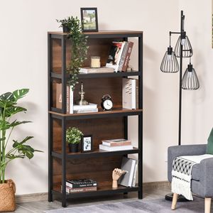 Libreria Moderna a 4 Ripiani in Tono Noce per Ufficio, Casa, Studio o Esposizione - Product Image 2