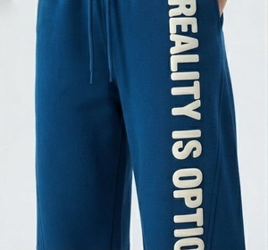 Women Fleece <b>Puff</b> Printing Wide Leg Sweatpants High Waist Drawstring Casual Loose Fit Full Length Street Wear Ladies Sweatpants - Product Image 4