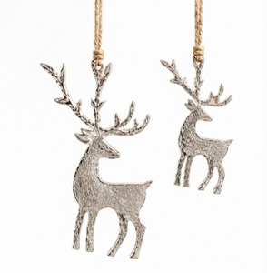 Metal Reindeer Hanging Ornament Traditional Christmas <b>Tree</b> Decoration - Product Image 1