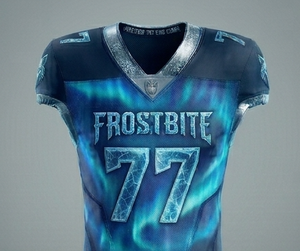 Tenue de football américain Frostbite pour homme – Logo personnalisé, impression par sublimation, évacuation de l'humidité, manches courtes, coupe athlétique, pour équipe hivernale - Product Image 2