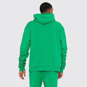 Conjunto Deportivo con Capucha Verde para Hombre, Manga Larga, Color Sólido, Estilo Casual, Corte Regular, con Bolsillos Laterales, Sudadera con Capucha y Pantalones - Product Image 4
