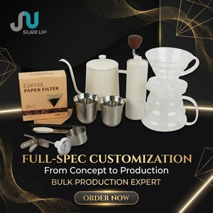 Set de Regalo Corporativo - Caja de Regalo de Café de Preparación Manual con Hervidor, Molinillo, V60, Tetera y Termómetro, Personalizable - Product Image 1