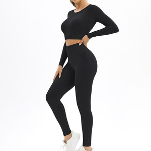 Conjunto de Ropa de Yoga Ecológica Personalizada para Mujer, de Secado Rápido, Dos Piezas, Nailon/Algodón, Ropa Deportiva para Gimnasio - Product Image 6