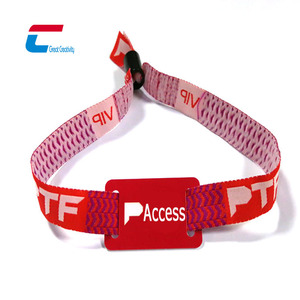 Bracelet en bois tissé NFC de haute qualité 13,56 MHz ISO14443 RFID Bracelet extensible NFC Rfid Bracelet de festival - Product Image 1
