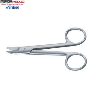 Ciseaux courbés Beebee Crown 4,25 / 10,5 CM à une face dentelée, instrument chirurgical manuel pour la coupe des tissus en clinique - Product Image 2