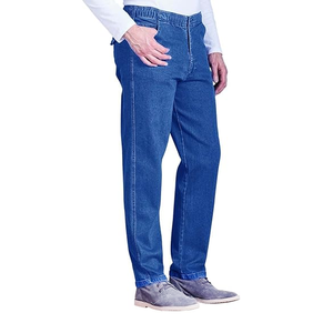 Jean en denim déchiré 100 % coton de haute qualité, design personnalisé, pour hommes, style délavé, tendance - Product Image 1