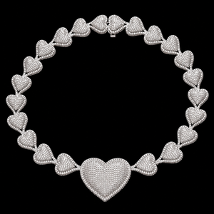 Customizable Full Iced Moissanite Diamond Big Heart <b>Choker</b> Chain Bling Bling Women Gift Party Necklace Hot Selling Jewelry - Product Image 2