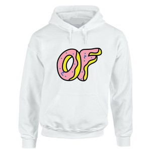 Sweat-shirt à capuche vert olive pour homme avec logo rose et jaune imprimé sur le devant, coupe décontractée, en coton, pour l'automne - Product Image 3