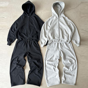 Ensemble de survêtement de luxe personnalisé avec logo, pantalon de jogging ample et sweat à capuche, tenue de sport sur mesure pour hommes - Product Image 1