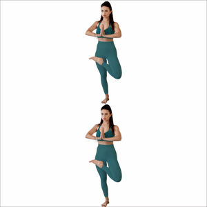 Conjuntos de yoga para mujer, ropa deportiva para correr, fitness y entrenamientos en casa, leggings de yoga de alta elasticidad y conjuntos de top corto a juego. - Product Image 5