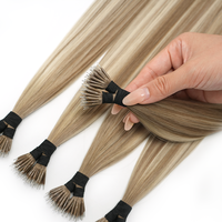 Ekstensi Rambut Lanmuse Hair Nano Ring Nano Tip Tak Terlihat Double Drawn 100% Rambut Asli Rusia Grosir Salon