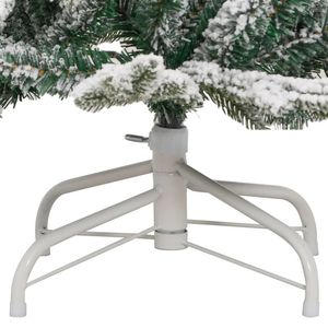 Sapin de Noël artificiel en PVC et PE vert et blanc avec charnières en fer - Product Image 6