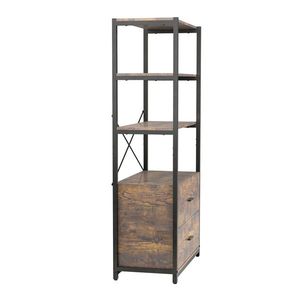 "Retro Industrial <b>Wood</b> <b>Bookcase</b> for Storage & Display" - Product Image 4