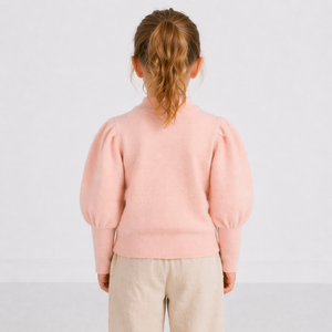 Pullover invernali per bambini in lana cashmere tinta unita maglione caldo pullover bambino lavorato a maglia lunga da ragazza - Product Image 5