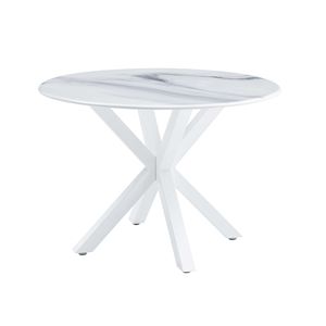 Tavolo da Pranzo con Piedistallo in MDF Stile Mid-Century da 107 cm con Tavolino da Caffè per 4-6 Persone, Arredamento da Esterno Resistente - Product Image 6