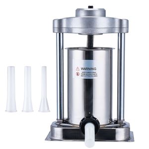 Insaccatrice Manuale per Uso Domestico 2 L/5 LBS in Acciaio Inossidabile, Macchina Verticale per Salsicce con Morsetto Tipo G e Barile per Alimenti - Product Image 1