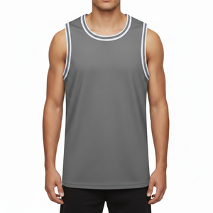 Wholesale Custom Designed <b>Mens</b> Adult <b>Basketball</b> <b>Vests</b> and Tops 100% Polyester Breathable Silk Screen Printed Logo Plain Design - Product Image 1
