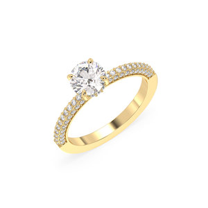 Bague de fiançailles REYES en diamant de laboratoire HPHT CVD certifié IGI, or massif 14 carats, personnalisable, cadeau de mariage, bagues solitaires - Product Image 1
