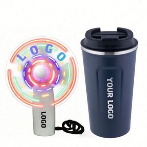 Wholesale Gift Portable Mini Logo Message Battery Creative Led Flash Fan for Business Promo Events Custom Promotional Gifts - Product Image 1