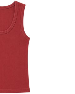 Débardeur Homme Personnalisé en Coton Côtelé Rouge, Coupe Slim Décontractée, Extensible, pour l'Été et la Gym, Sous-vêtement Personnalisable - Product Image 4