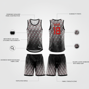 Fabricant de vêtements de sport de qualité supérieure, maillots et shorts de basket-ball personnalisés, nouveau style, uniforme d'équipe pour lycée - Product Image 2