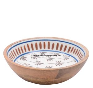 Creative Serving Bowl for Dinnerware Tableware Kitchen Fruits & Soup Bowl Brown & Printed Bowl Wooden Serving Salad Bowl & Dish - Product Image 1