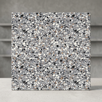 Terazzo Carrelage de sol en terrazzo noir blanc 300x300mm Design époxy mat bon marché