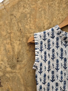 Robe maxi imprimée à la main, robe en coton imprimée à la main, robe tissée ajustable pour femmes, cadeau pour elle - Product Image 4