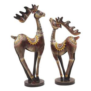Juego de Figuras Decorativas de Ciervos de Hierro Forjado – Decoración Pintada a Mano para Sala de Estar y Espacios Exteriores - Product Image 2