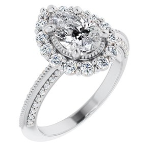 Anillo de Compromiso y Promesa de Lujo para Mujer, con Moissanita Corte Pera, Plata de Ley 925, Chapado en Oro - Product Image 3