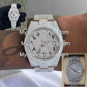Reloj de Moissanita de Lujo con Esfera Esqueletizada y Diamantes, Reloj Tourbillon de Moissanita Personalizado - Product Image 2
