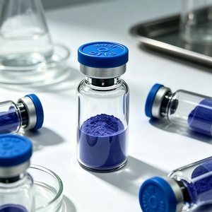 Poudre lyophilisée de peptide GHK-Cu pour les soins de la peau du visage, poudre de peptide lyophilisée à 99%, disponible en laboratoire - Product Image 2