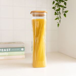 Pot à épices en verre transparent avec couvercle en bois, design bohème, fait main, hermétique, écologique, rangement pour comptoir de cuisine - Product Image 3