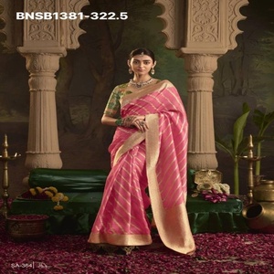 Collection Premium de Saris en Soie Crêpe Dola avec Tissage Intégral, Bordure Large et Pallu Tissé - Collection Femme - Product Image 1